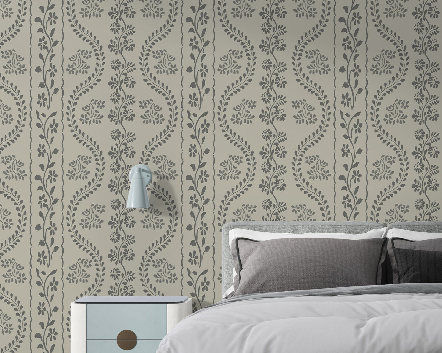 1163_DA Floral Seamless Wallpaper, Willow Fog