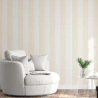 1009_DA Stripes Fabric Wallpaper, Vanilla Mist