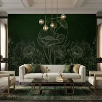 1561_DA Celestial Bloom –Dark Brown Floral Wallpaper.