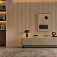 Wood Seamless Wallpaper - Almond Beige featuring a soft beige wood-inspired texture with subtle vertical grain patterns. The seamless natural finish creates a warm, elegant, and contemporary backdrop, perfectly complementing minimalist, Japandi, Scandinavian, and modern interiors. Ideal for living rooms, bedrooms, dining spaces, offices, and feature walls, adding depth, warmth, and timeless sophistication to any space.