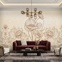 1561_DA Celestial Bloom –Dark Brown Floral Wallpaper.
