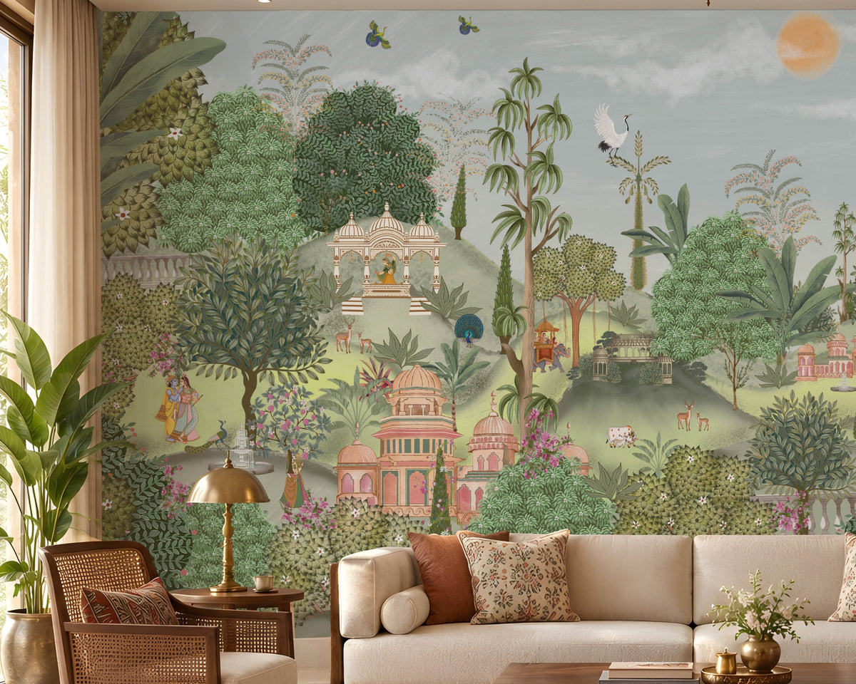 1473_DA_Aangan Bagh Mural - Hazy Blue