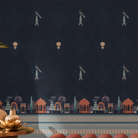 1377_DA Royal Garden Heritage Wallpaper –Indigo Night