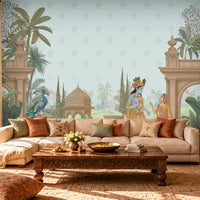 1530_DA_ Shyam Madhuban – Traditional Indian Mural Wallpaper- Petal Pink.