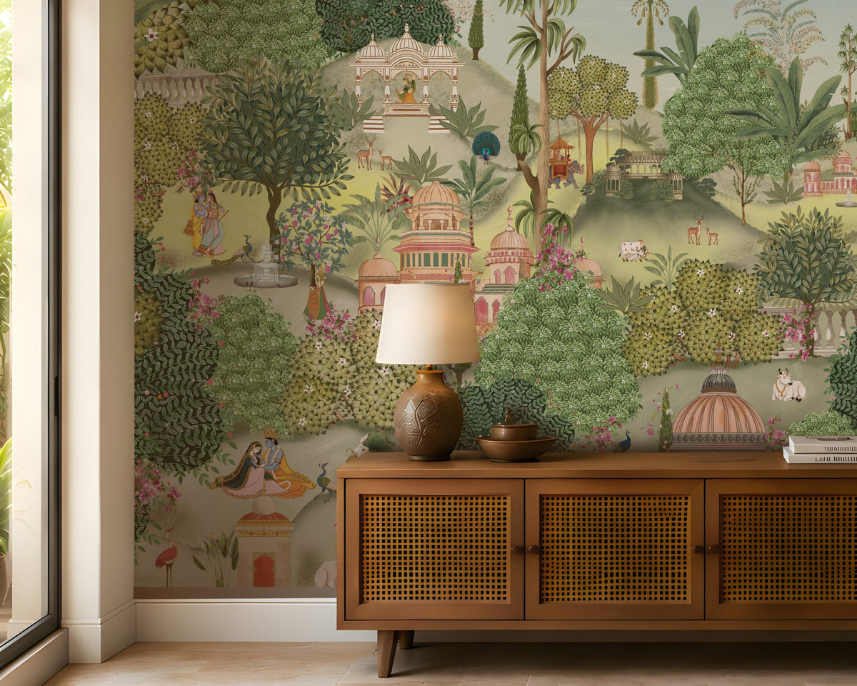 1471_DA_Aangan Bagh Mural - Muted Olive