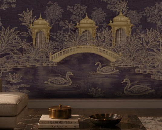 1427_DA_Royal Garden Heritage Wallpaper,Royal Plum,Wall Mural