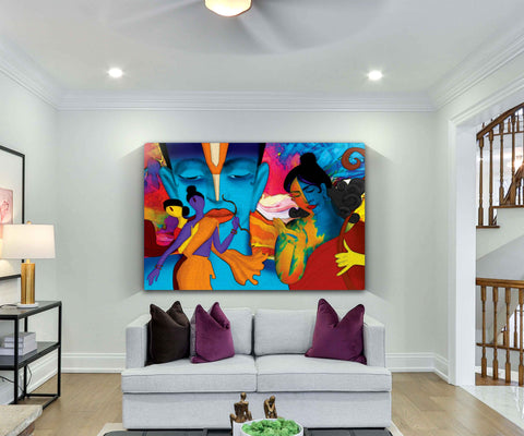 100_DA - Lord Ram and Sita Abstract Art