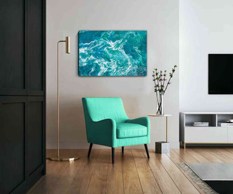 104_DP - Deep Ocean Greenish Blue Waves Abstract