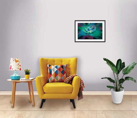 111_DP - Green Colour Lotus abstract design