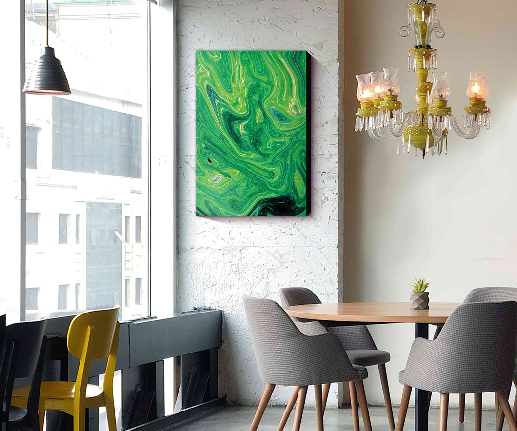 116_DP - Green Galaxy Abstract Design