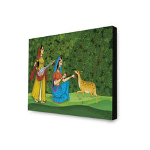 Load image into Gallery viewer, 125_DA - Indian Girls with Deer Rajasthani  Miniature Art
