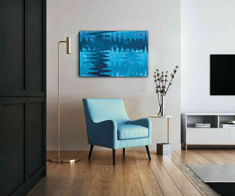 132_DP - Blue Abstract Shapes