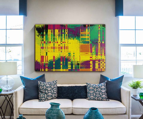 141_DP - Yellow Towers Abstract Art