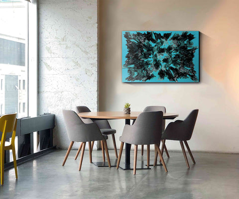 156_DP - Black  Color Blast Abstract design