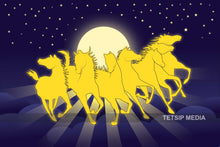 Load image into Gallery viewer, 177_DA - Seven Horses in Night Sky  Art
