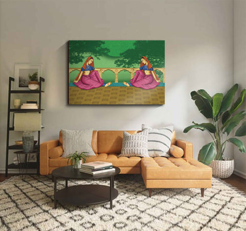 17_DA - Beautiful Indian Women Miniature Art