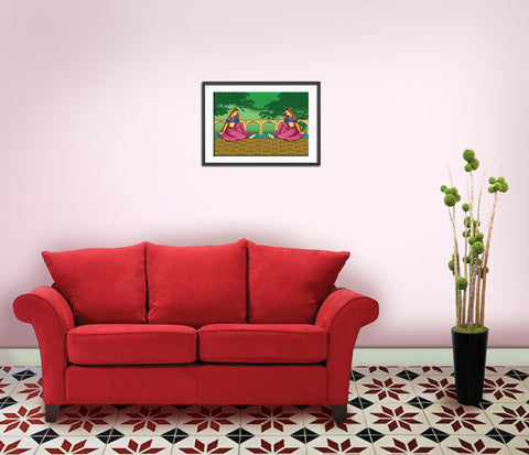 17_DA - Beautiful Indian Women Miniature Art