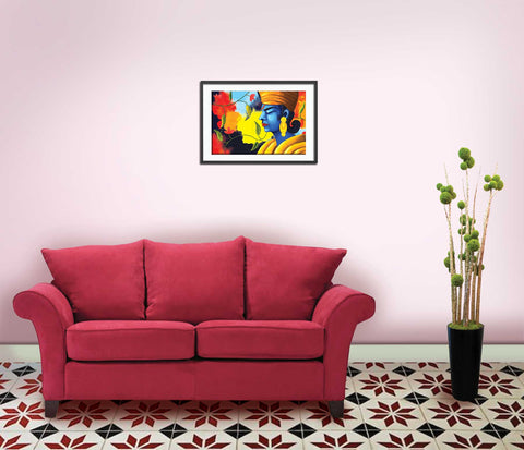 18_DA - Indian King in deep thought Abstract Art