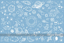 Load image into Gallery viewer, 215_DP - Pastel Blue  Background  - Kids Space Theme
