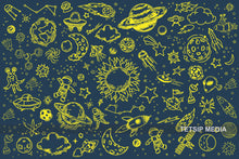 Load image into Gallery viewer, 219_DP - Dark Blue Background  - Kids Space Theme
