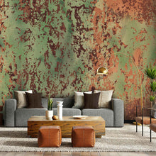 Load image into Gallery viewer, 250_DA - Green and Copper Rustic Metallic Wallpaper
