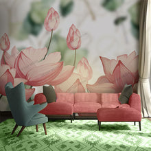 Load image into Gallery viewer, 269_DA - Pink Lotus Watercolour Painting, Mural Wallpaper

