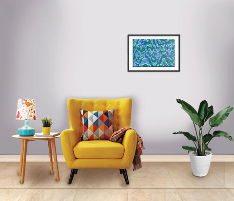 27_DP - Blue and Green, Abstract Design