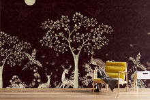 Load image into Gallery viewer, 283_DA - Tropical Forest Design With Maroon Background Mural Wallpaper
