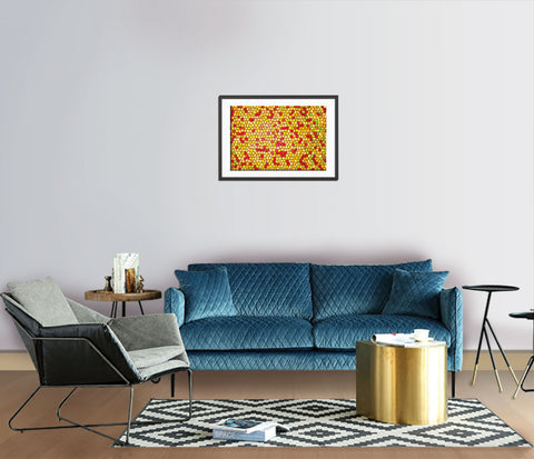 29_DP - Red and Yellow, Abstract Design