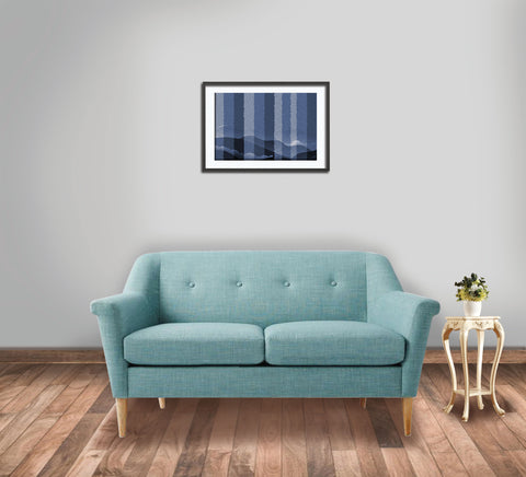 31_DP - Grey vertical stripes, Abstract Art