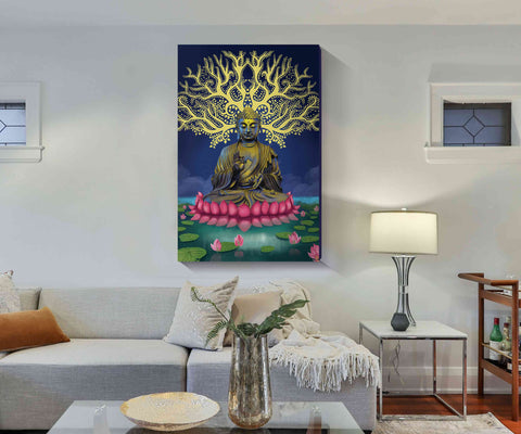 98_DA - 3D Buddha In Meditation Painting