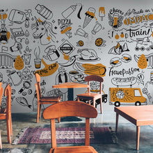 Load image into Gallery viewer, 346_DA - Cafe Doodle Art Wallpaper
