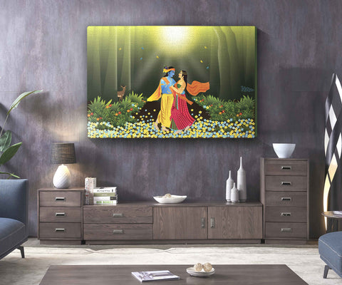 35_DA - Colourfull Radha Krishna Miniature Art
