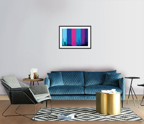 54_DP - Purplish stripes, Abstract Art