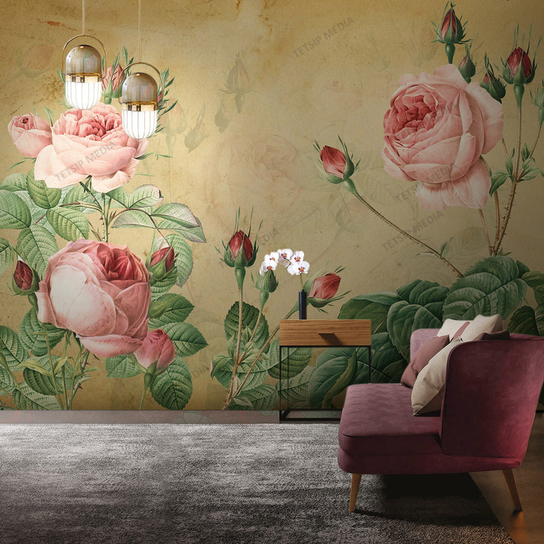 262_DA - Floral Watercolour Painting, Mural Wallpaper