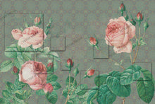 Load image into Gallery viewer, 258_DA - Pink Rose Watercolour Painting, Mural with Embossed square Wallpaper
