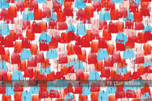 Load image into Gallery viewer, 86_DA - Cyan and Red color brush Stroke Abstract Art
