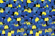 Load image into Gallery viewer, 94_DA - Yellow and Blue Black brush Stroke Abstract Art

