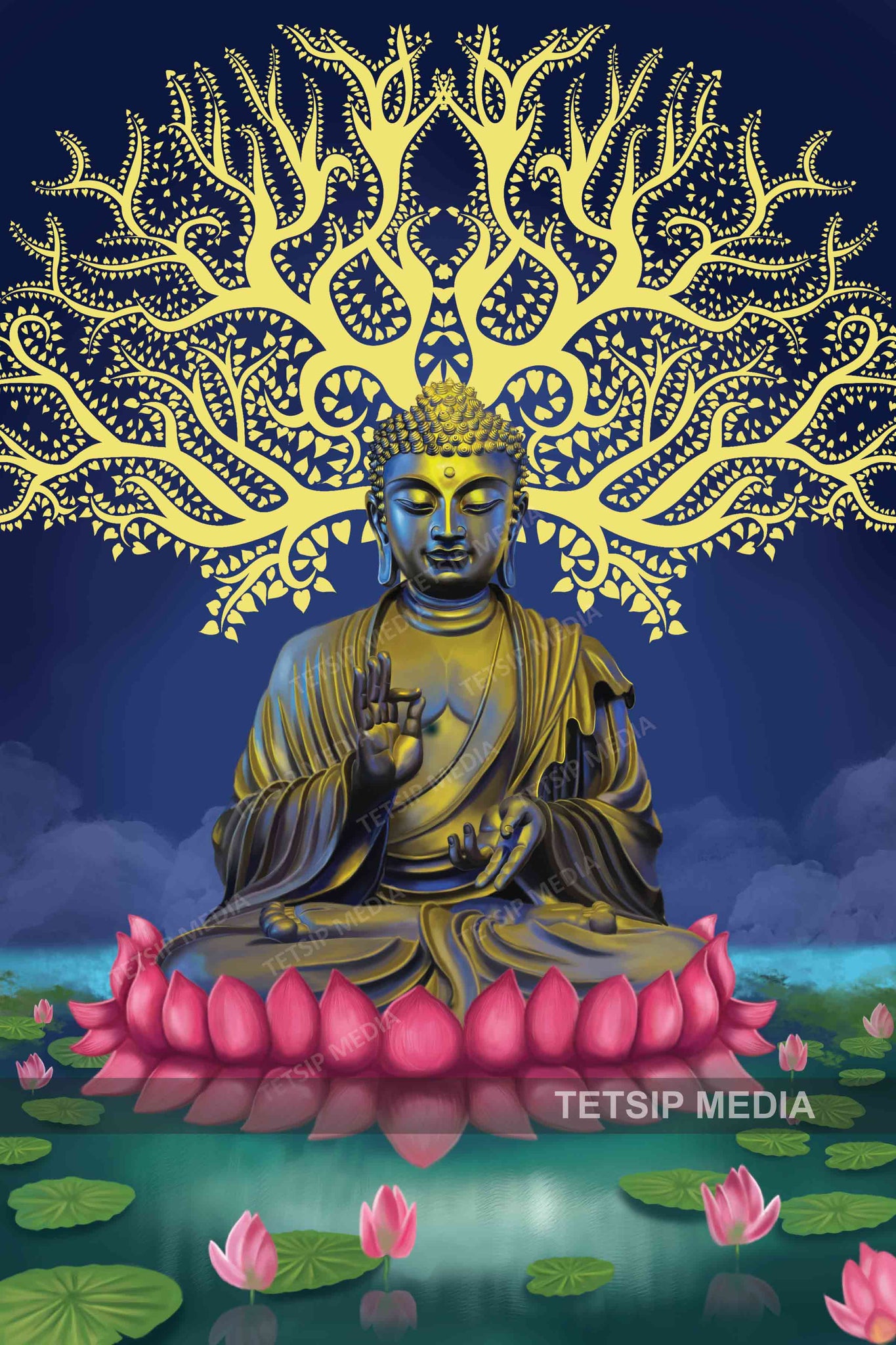Buddha Poses Cartoon Vector Seamless Background Wallpaper-01 Stock Vector -  Illustration of file, lotus: 191575095